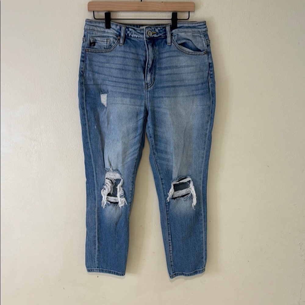 Distressed Blue Jeans